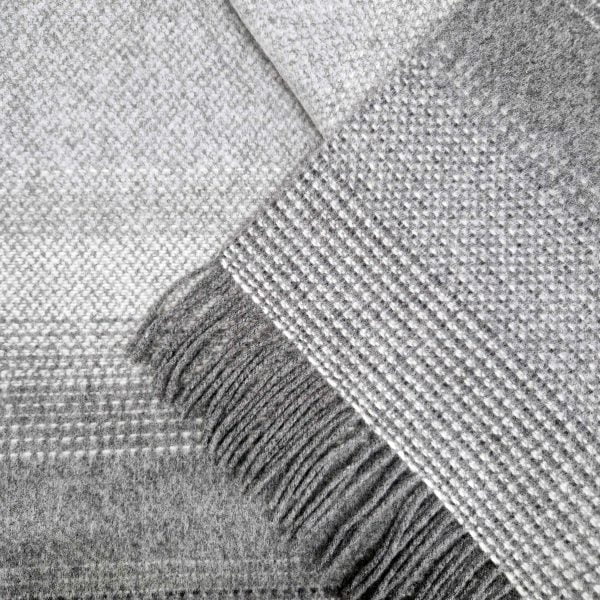 Grey & Silver Cashmere Merino Throw Close Up