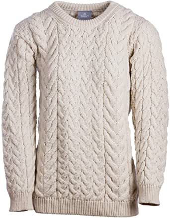 Super Soft Merino Aran Sweater - Natural