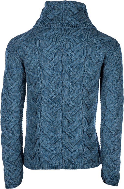Super Soft Merino Cable Sweater - Irish Sea