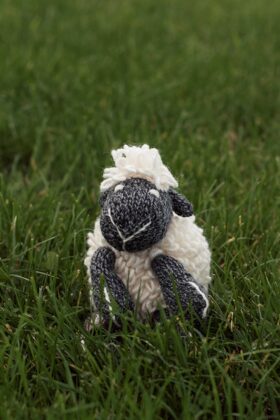 Shepley the Handknit Sheep - Natural & Charcoal