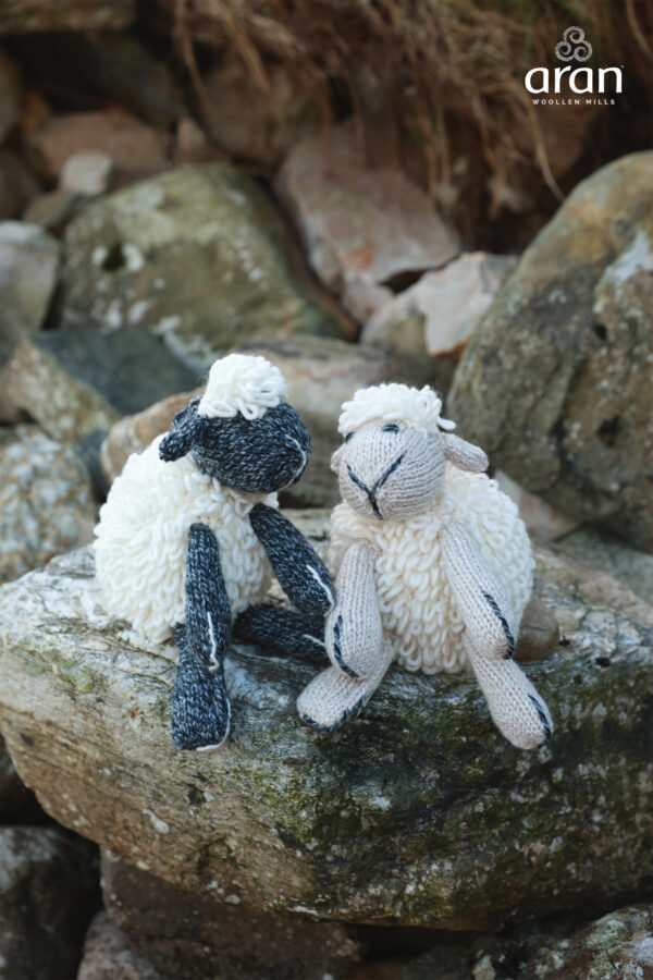 Shepley the Handknit Sheep - Charcoal & Oatmeal