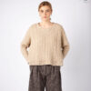 IrelandsEye Knitwear Sorrell Cropped Aran Sweater in Seashell - Cottage  Handcrafts