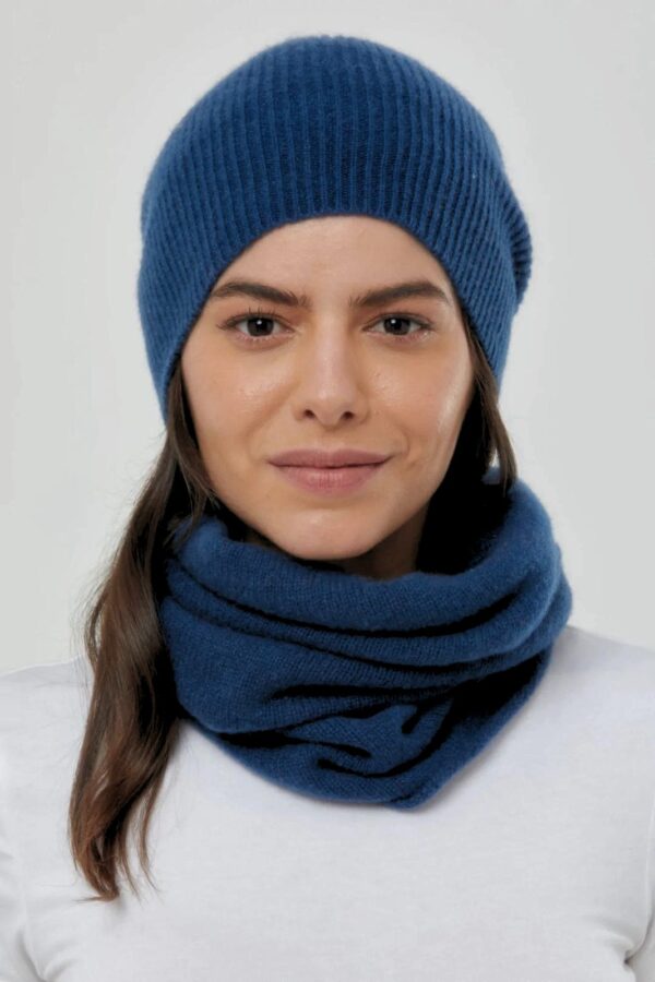 Cashmere Snood in Navy