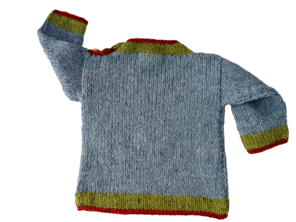 Handmade Sweater with Sheep Motif in Denim