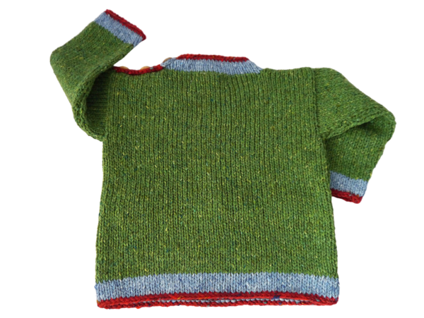 Handmade Sweater with Sheep Motif in Green