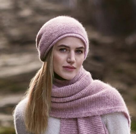 Fisherman Slouchy Alpaca Pink Hat