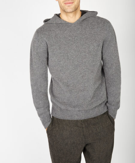 IrelandsEye Knitwear Luxe Jersey Hoodie in Smoke