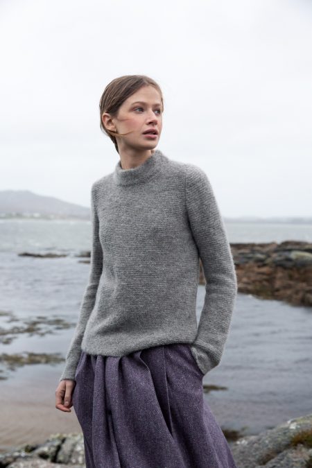 Smoke Links Stitch Mock Neck Sweater