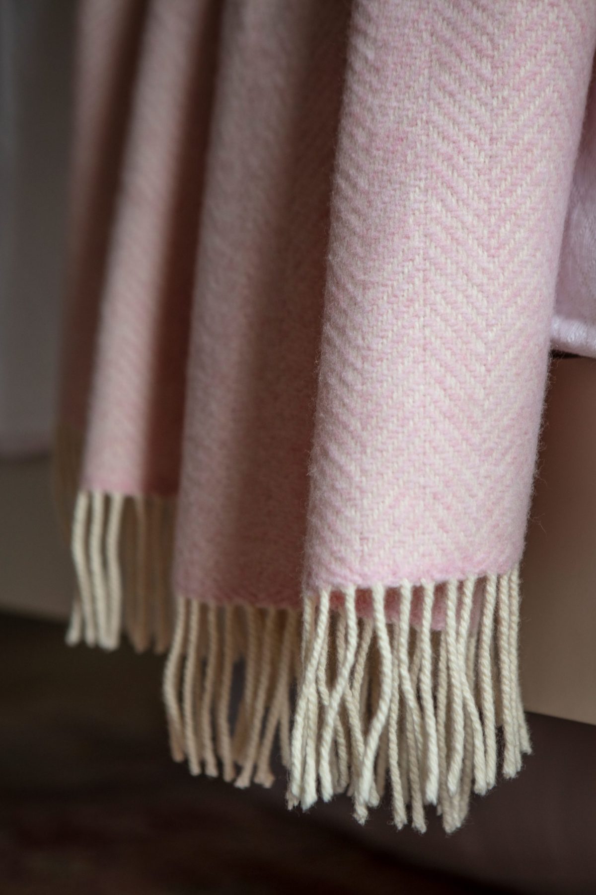 Baby Pink Cashmere Throw Cottage Handcrafts
