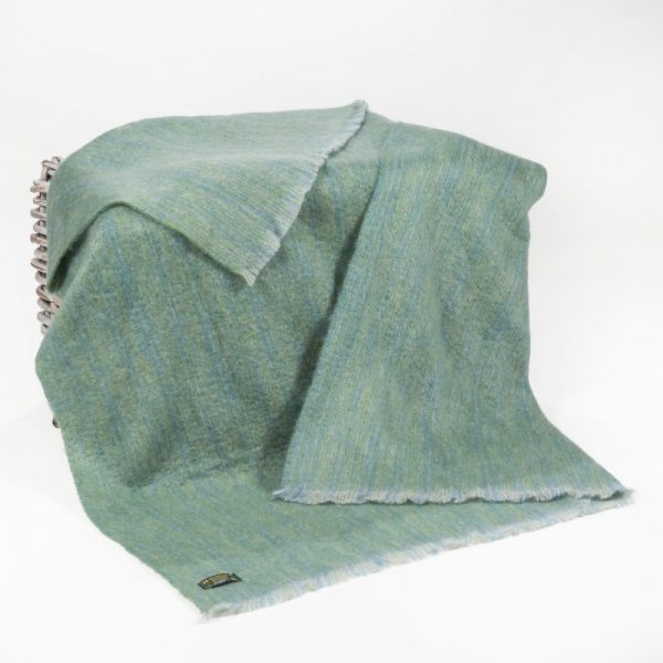 Pale Green Blue Mohair Throw