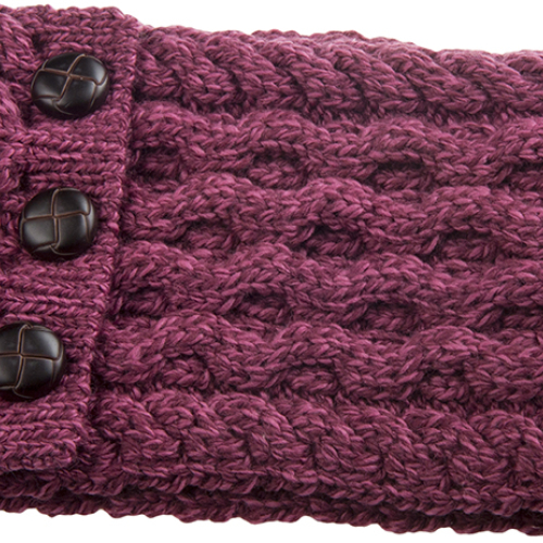 Child's Button Up Cabled Cowl - Raspberry