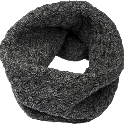 Super Soft Merino Cabled Cowl - Charcoal