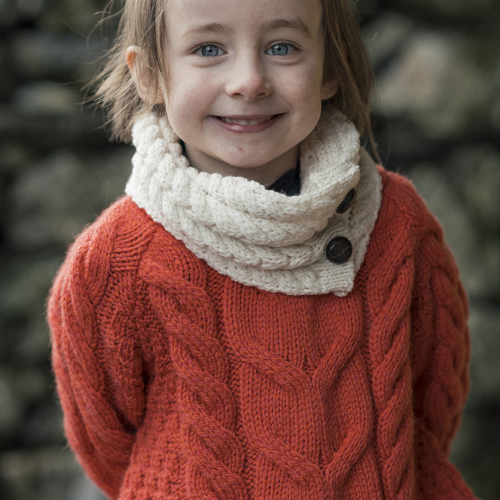 Child's Button Up Cabled Cowl