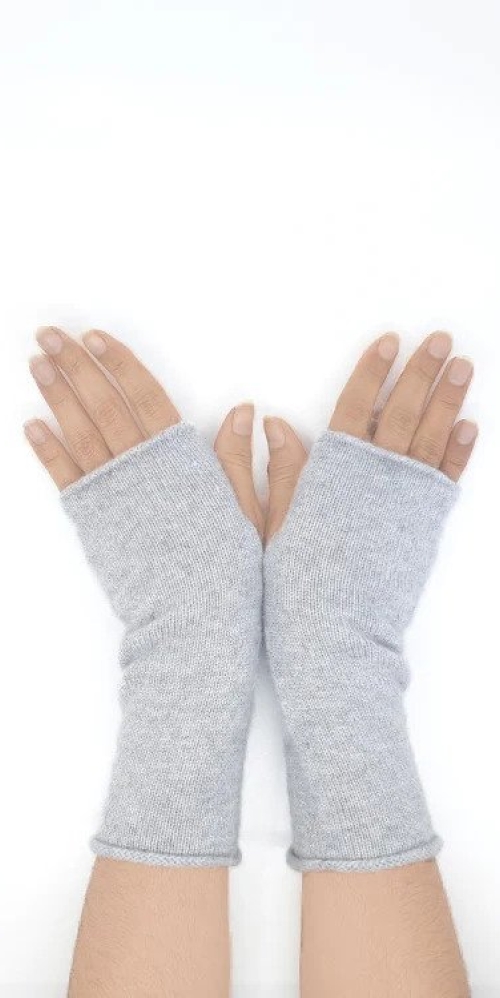 Cashmere Handwarmers in Light Grey