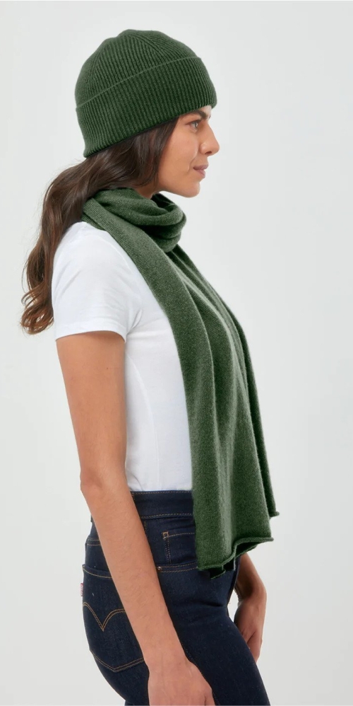 Cashmere Scarf in Olive