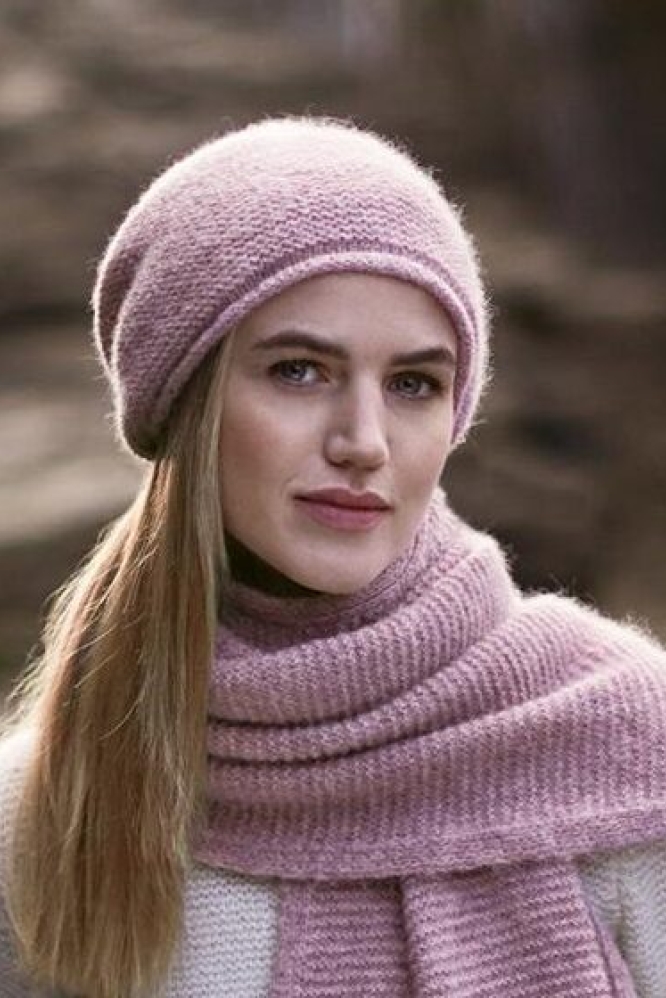 Slouchy Pink Alpaca and Wool Beanie Pink