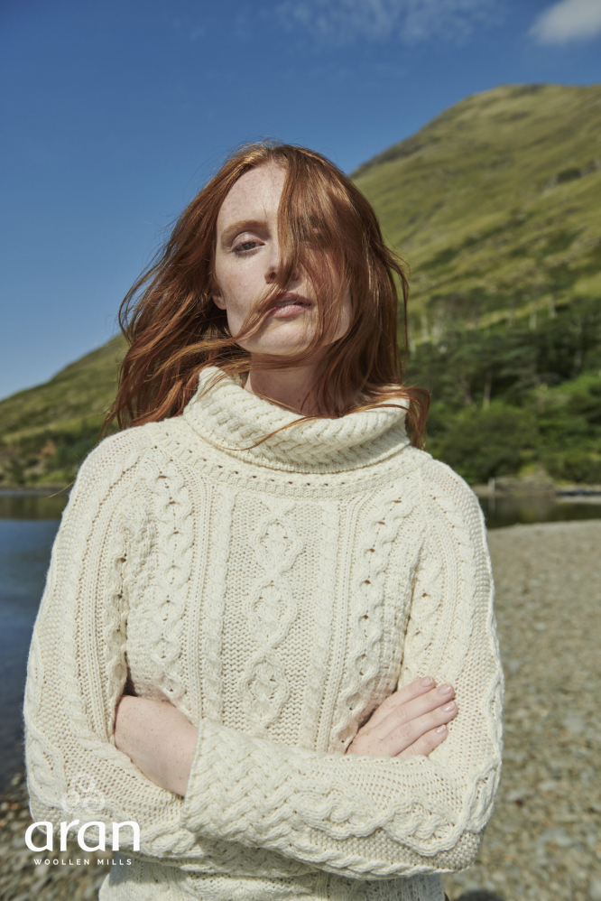 Longline Aran Sweater - Natural White