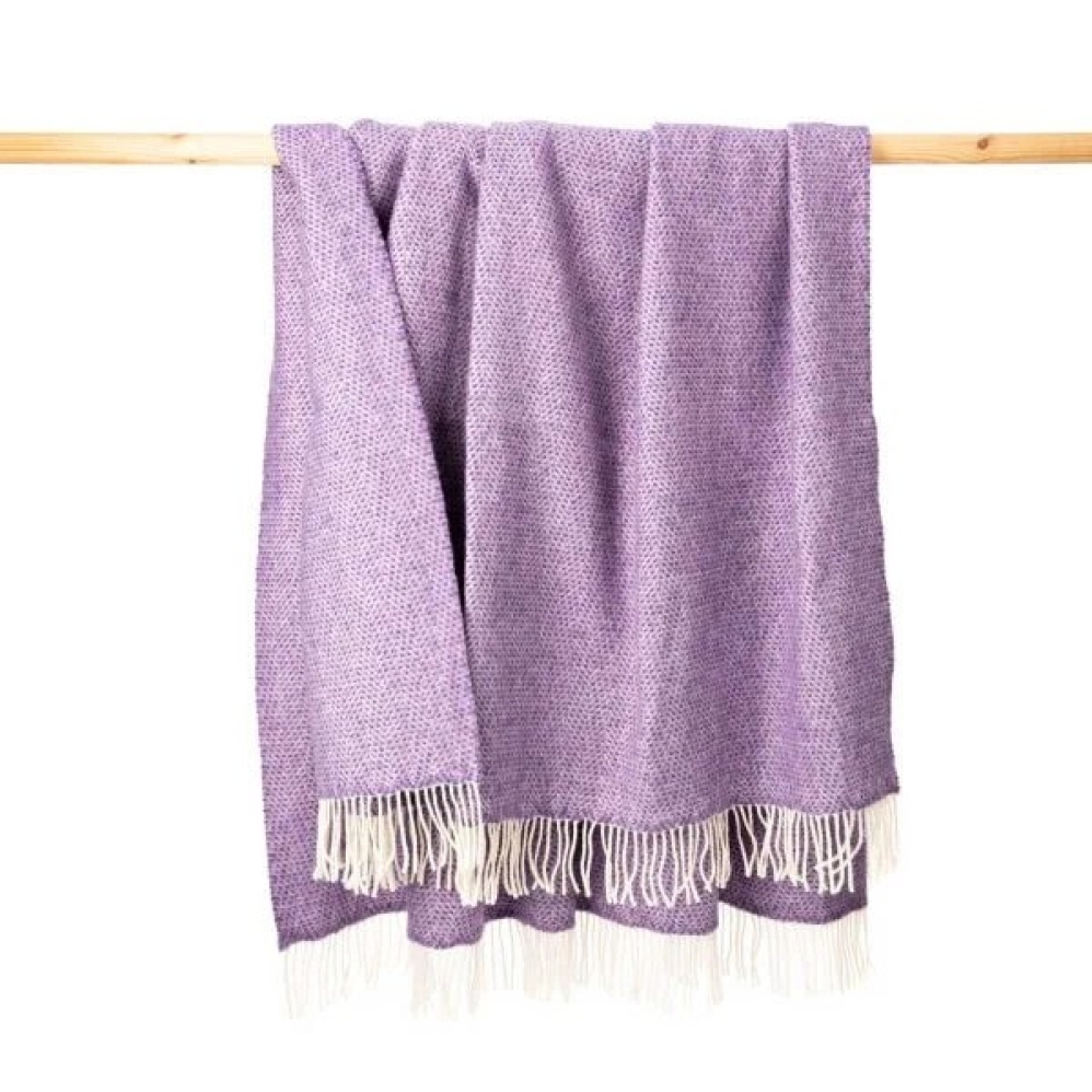 Lavender, Purple & Cream Cashmere Throw