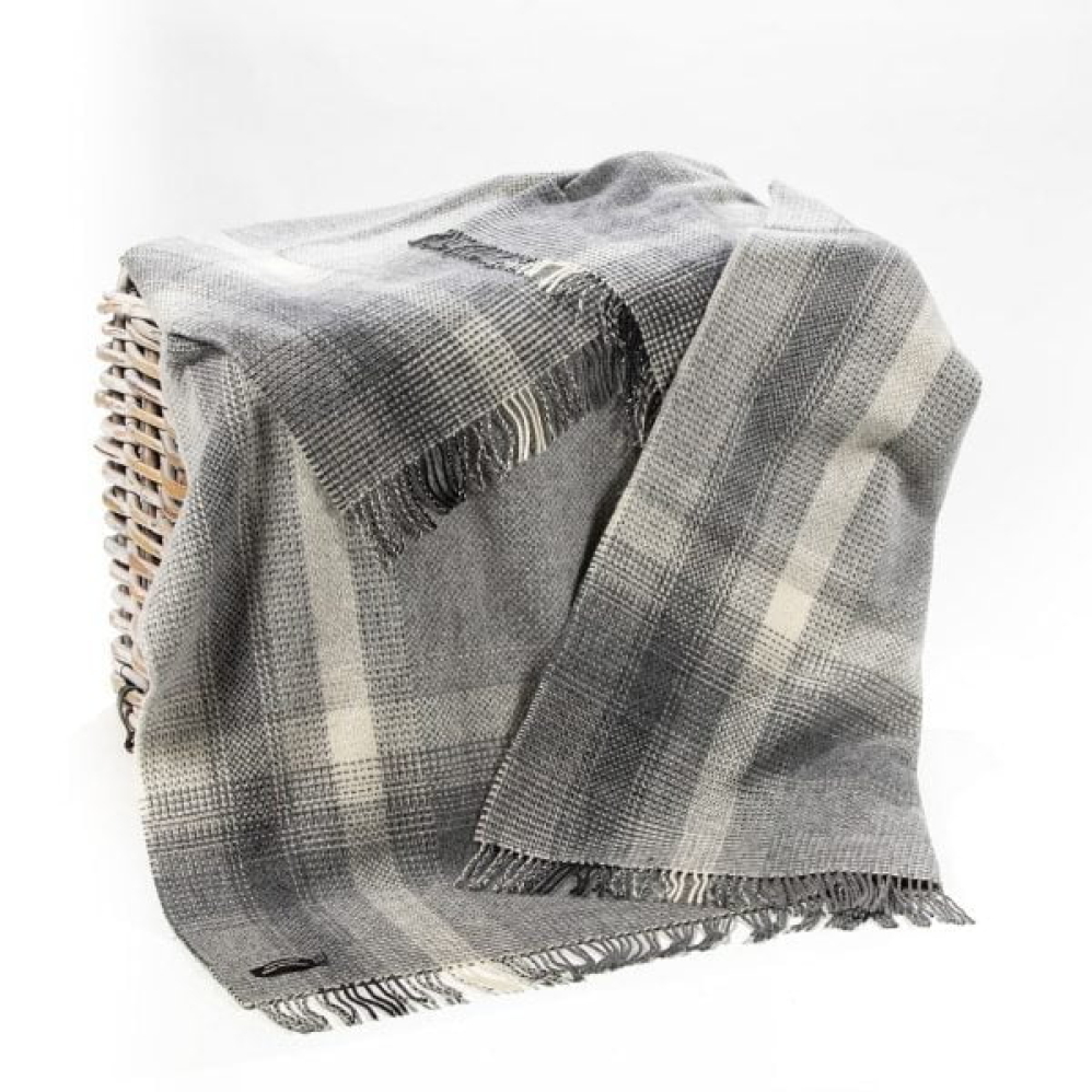 Grey & Silver Cashmere Merino Throw